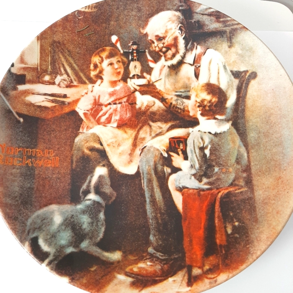 NORMAN ROCKWELL  The Toy Maker Christmas Plate 1977 Closed Limited Editi…
